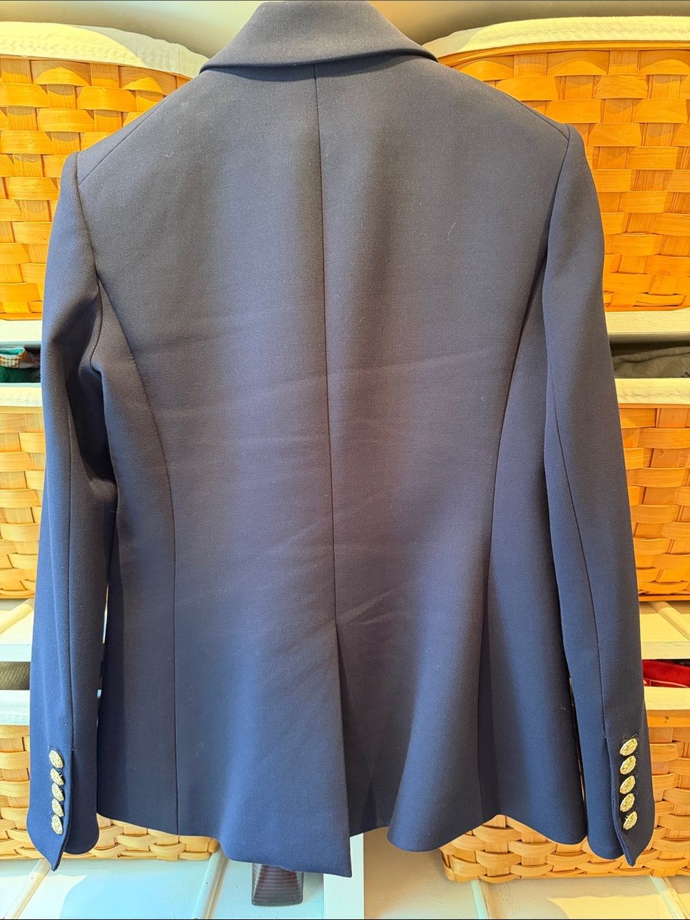 Veronica Beard Navy Miller Dickey Jacket Blazer with Gold Buttons - Picture 3 of 4